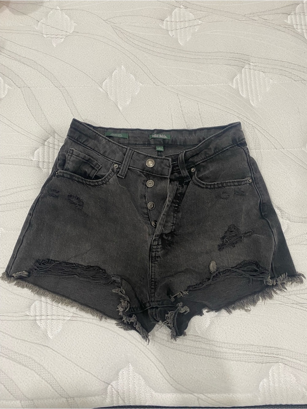 wild fable Black Distressed High-Rise Jean Shorts